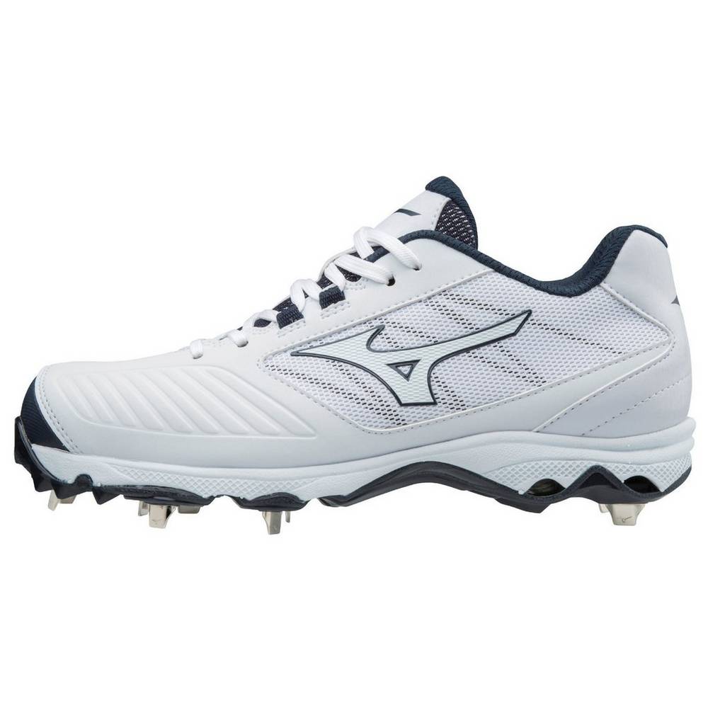 Tenis Softball Mizuno 9-Spike Advanced Sweep 4 Baixo Metal - Mulher - Branco/Azul Marinho - ALQOM473